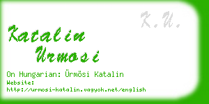 katalin urmosi business card