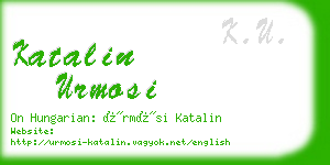 katalin urmosi business card